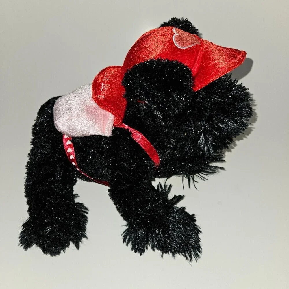 Black Puppy Dog Plush Valentine's Day Cute Love Backpack Scottie Toy Gift